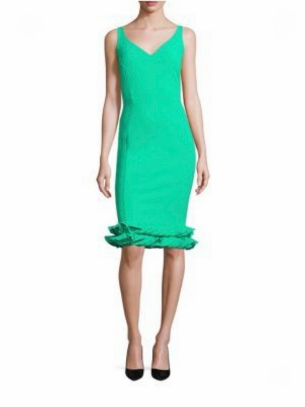 Petite Robe Di Chiara Boni Cobie Ruffled Hem Cocktail Size 10/L (46 EU)